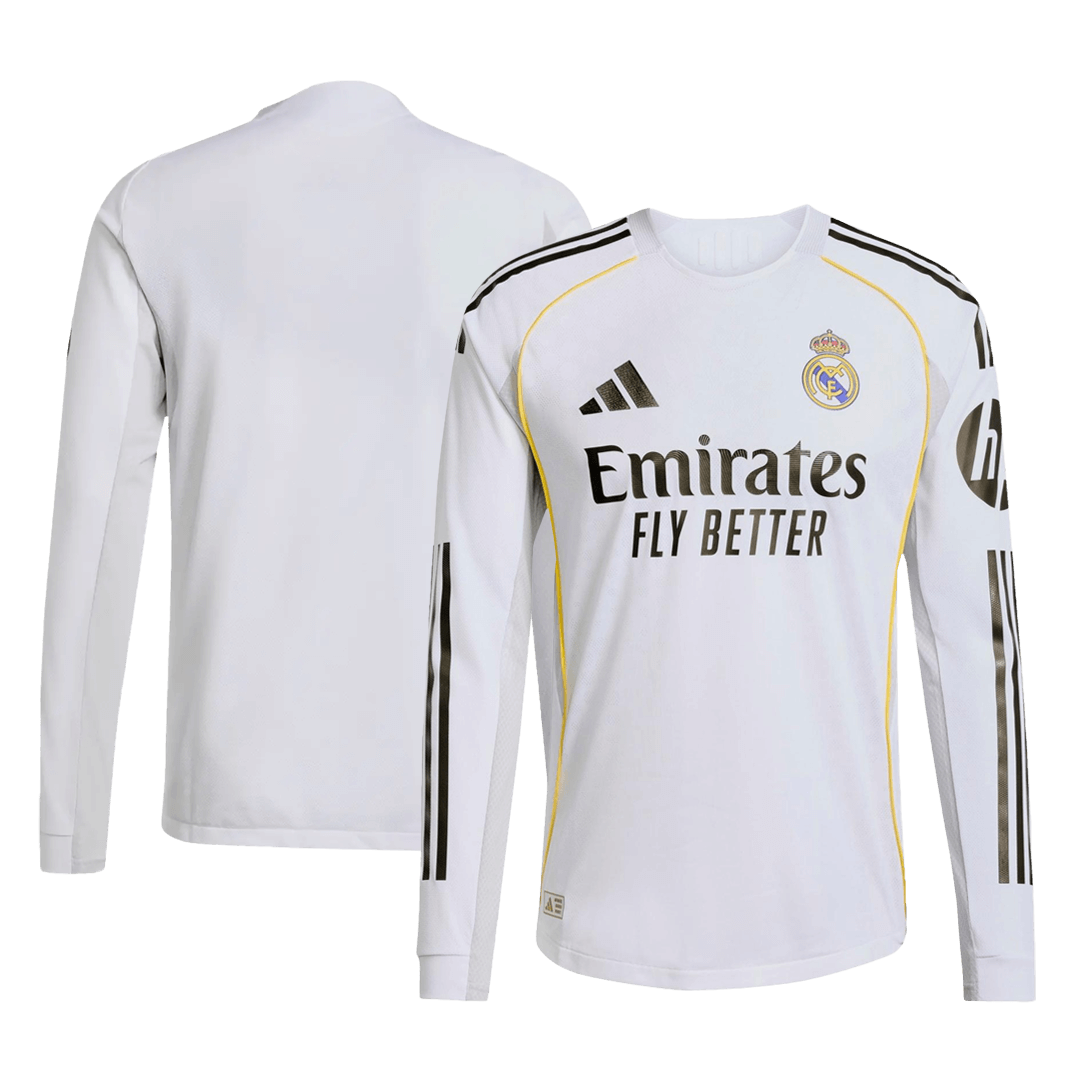 Real Madrid Nogometni dres Domači 2025/26 Dolgi rokavi Authentic