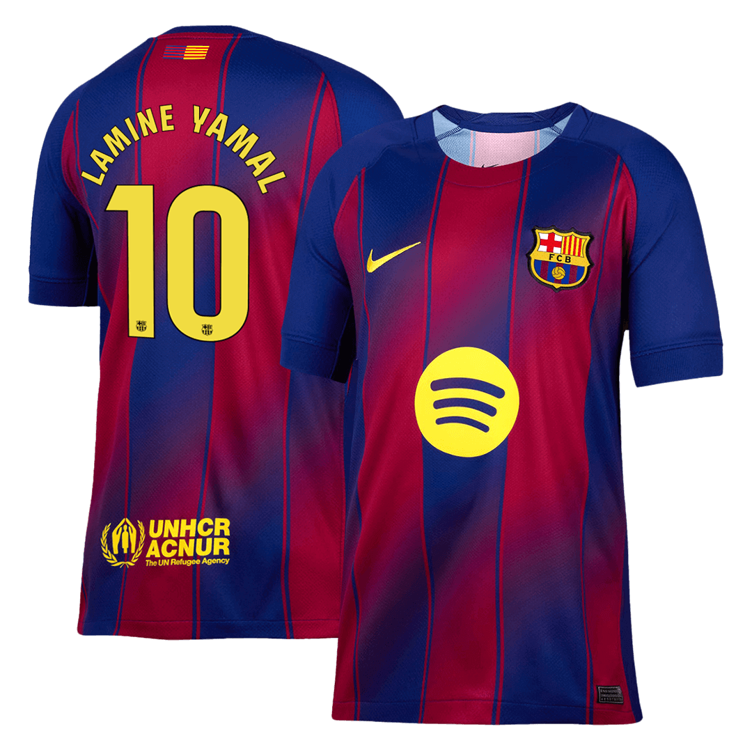 LAMINE YAMAL #10 Barcelona Domača nogometna majica 2025/26 rdeča in modra