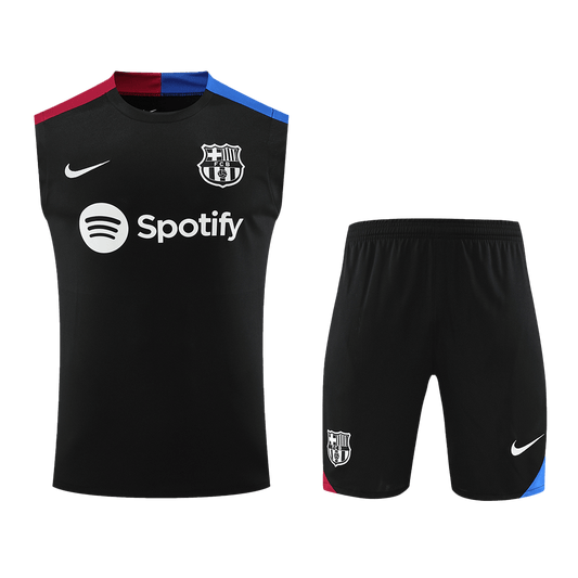 Komplet telovnikov za nogometno majico Barcelona pred tekmo (majica + kratke hlače) 2024/25