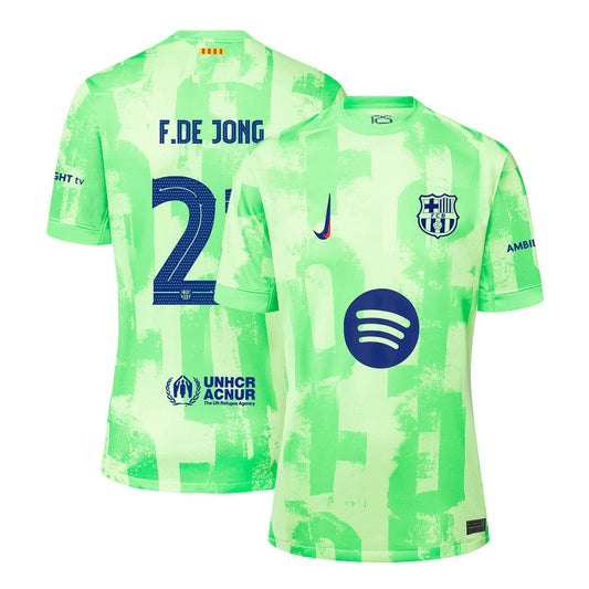[Super kakovost] Barcelona F.DE JONG #21 Third Away Nogometni dres 2024/25 - UCL <Logotip Spotify brez besedila>