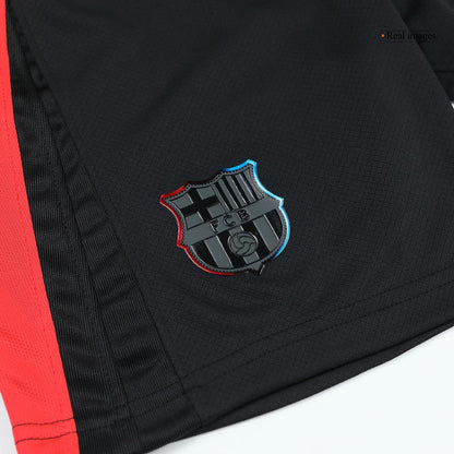 Barcelona 2024/25 Kids Away Nogometna majica (majica in kratke hlače), črna - logotip Spotify brez besedila
