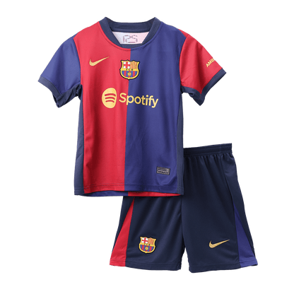 Barcelona 2024/25 Domača nogometna majica za otroke (majica in kratke hlače) rdeča in modra