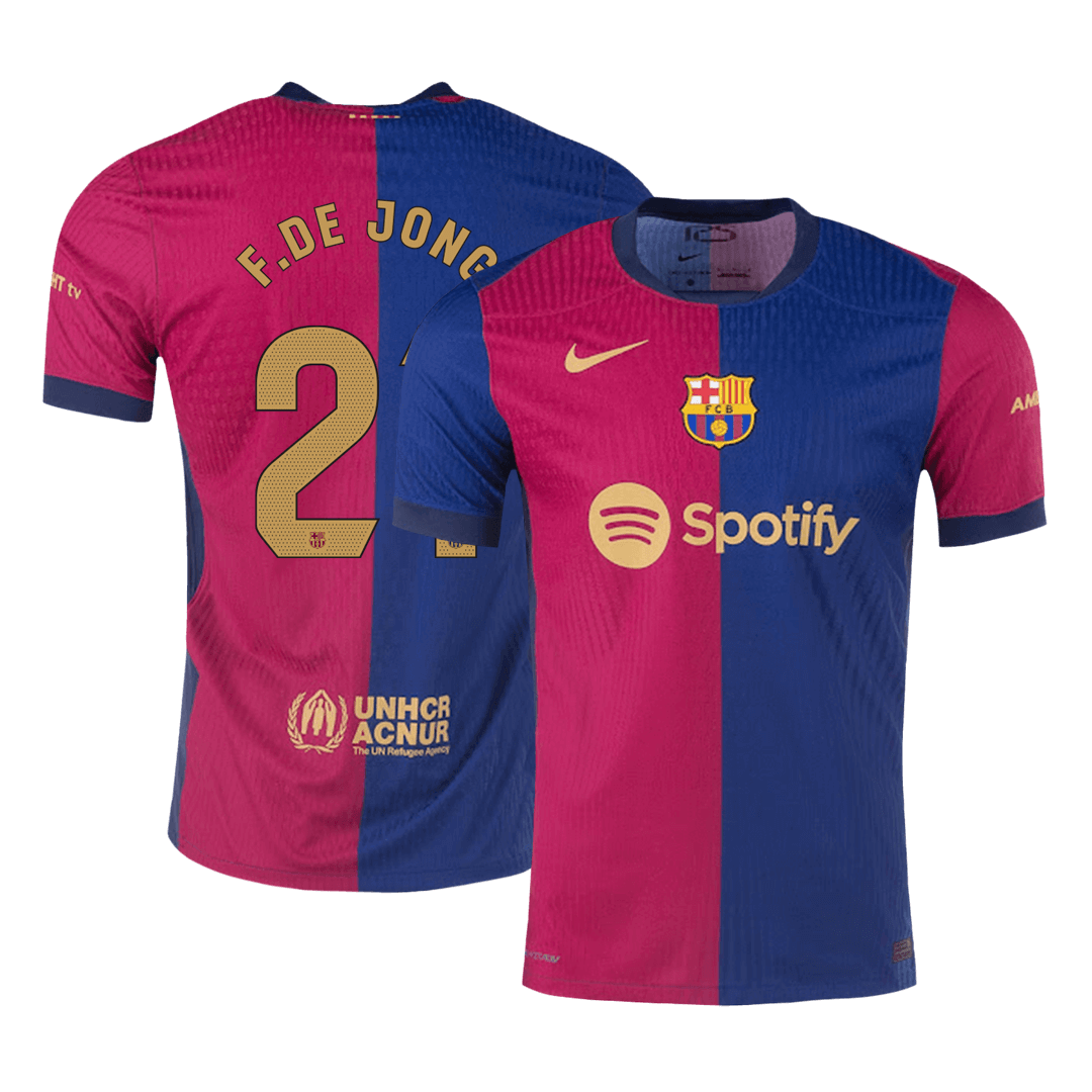 Avtentični F.DE JONG #21 Barcelona domači nogometni dres 2024/25