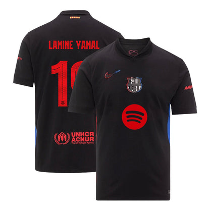 Barcelona LAMINE YAMAL #19 moška gostujoča nogometna majica 2024/25 UCL – logotip Spotify brez besedila