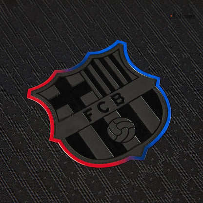 LAMINE YAMAL #19 Authentic Barcelona gostujoča nogometna majica 2024/25 črna - logotip Spotify brez besedila