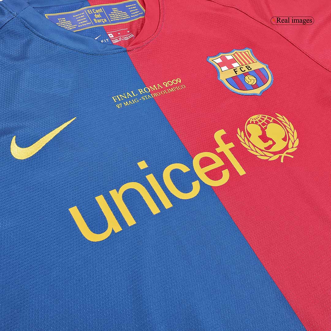 Retro 2008/09 Barcelona Home Nogometna majica z dolgimi rokavi - UCL Final