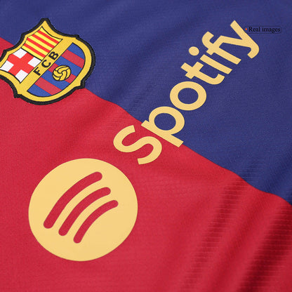 Barcelona 2024/25 Domača nogometna majica za otroke (majica in kratke hlače) rdeča in modra