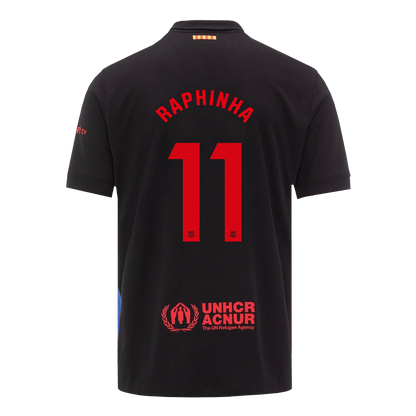 Barcelona RAPHINHA #11 gostujoča moška nogometna majica 2024/25 - logotip Spotify brez besedila