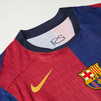 Pristna domača nogometna majica Barcelona x Travis Scott 2024/25 rdeča in modra