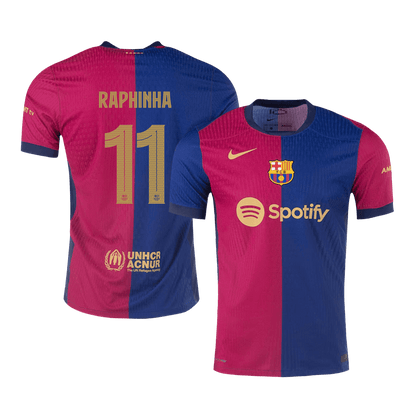 Avtentična nogometna majica RAPHINHA #11 Barcelona 2024/25 v gosteh, črna - UCL (nekdanji sponzor)