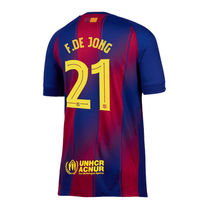 F.DE JONG #21 Barcelona domača nogometna majica 2025/26 rdeča in modra - UCL