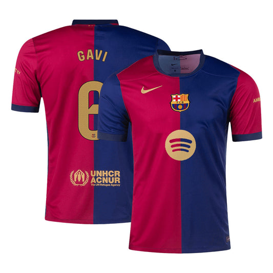 [Super kakovost] moška nogometna majica Barcelona GAVI #6 Home 2024/25 - logotip Spotify brez besedila