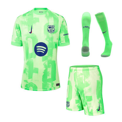 Barcelona 3rd Gostujoči komplet (majica, kratke hlače in nogavice) 2024/25 (logotip Spotify brez besedila)
