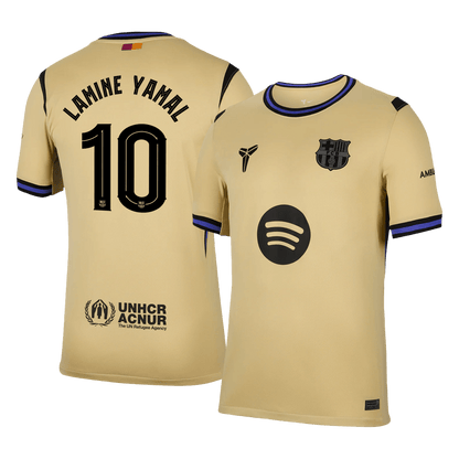 LAMINE YAMAL #10 Barcelona Nogometna majica v gosteh 2025/26 Rumena - UCL