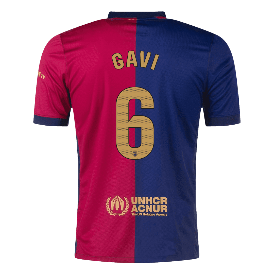 [Super kakovost] moška nogometna majica Barcelona GAVI #6 Home 2024/25 - logotip Spotify brez besedila
