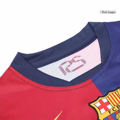 Barcelona 2024/25 Domača nogometna majica za otroke (majica in kratke hlače) rdeča in modra