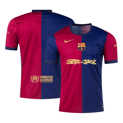 Rdeča in modra domača nogometna majica Barcelona X Travis Scott 2024/25