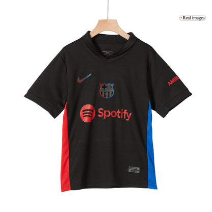 Barcelona 2024/25 Kids Away nogometna majica (majica in kratke hlače) črna (nekdanji sponzor)
