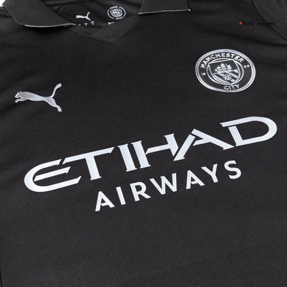 Nogometni dres Manchester Cityja za goste (dres + kratke hlače) 2025/26 črne barve