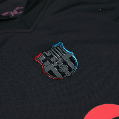 Barcelona 2024/25 Kids Away Nogometna majica (majica in kratke hlače), črna - logotip Spotify brez besedila