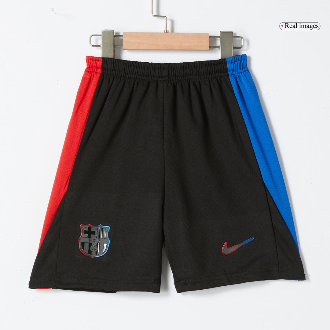 Barcelona 2024/25 Kids Away nogometna majica (majica in kratke hlače) črna (nekdanji sponzor)