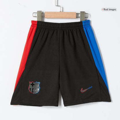 Barcelona 2024/25 Kids Away nogometna majica (majica in kratke hlače) črna (nekdanji sponzor)