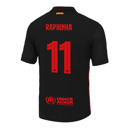 Authentic RAPHINHA #11 Barcelona 2024/25 Black - UCL (prejšnji sponzor)