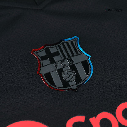 Barcelona 2024/25 Kids Away nogometna majica (majica in kratke hlače) črna (nekdanji sponzor)