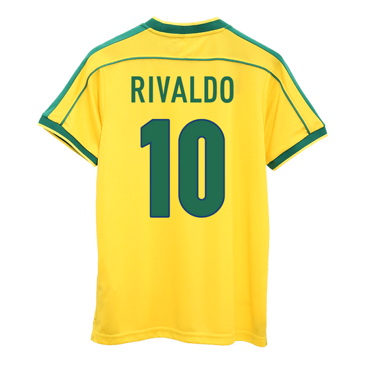 Rivaldo #10 Retro 1998 Brazilski Domači Nogometni Dres - Svetovno Prvenstvo
