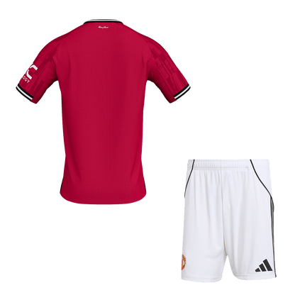 Domači nogometni dres Manchester Uniteda (dres + kratke hlače) 2025/26 rdeč