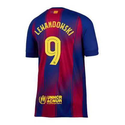 LEWANDOWSKI #9 Barcelonin domači nogometni dres 2025/26 rdeče-moder - UCL
