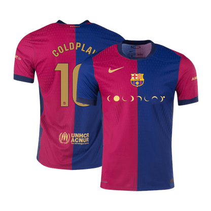 COLDPLAY #10 Authentic Barcelona X COLDPLAY domači nogometni dres 2024/25 rdeče-moder