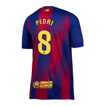 Domača nogometna majica PEDRI #8 Barcelona 2025/26 rdeča in modra