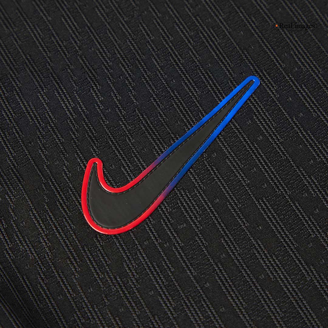 LAMINE YAMAL #19 Authentic Barcelona gostujoča nogometna majica 2024/25 črna - logotip Spotify brez besedila