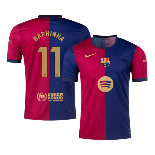 [Super kakovost] Barcelona RAPHINHA #11 Domača moška nogometna majica 2024/25 - Spotifyjev logotip brez besedila