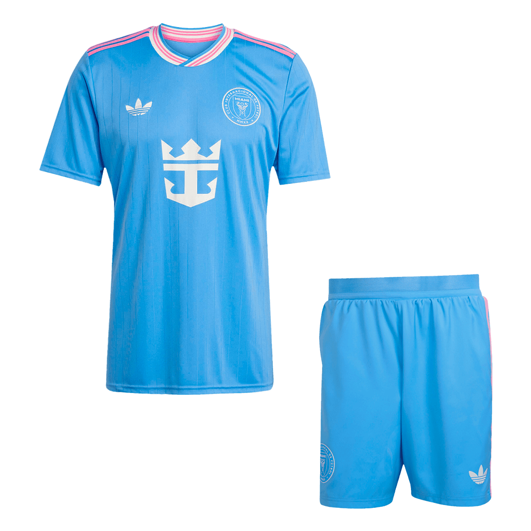 Inter Miami tretji gostujoči nogometni dres (dres + kratke hlače) 2025 moder