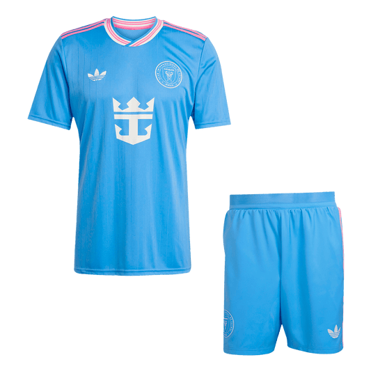 Inter Miami tretji gostujoči nogometni dres (dres + kratke hlače) 2025 moder