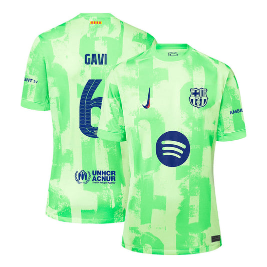 [Super kakovost] Barcelona GAVI #6 Third Away moška nogometna majica 2024/25 - UCL <Logotip Spotify brez besedila>