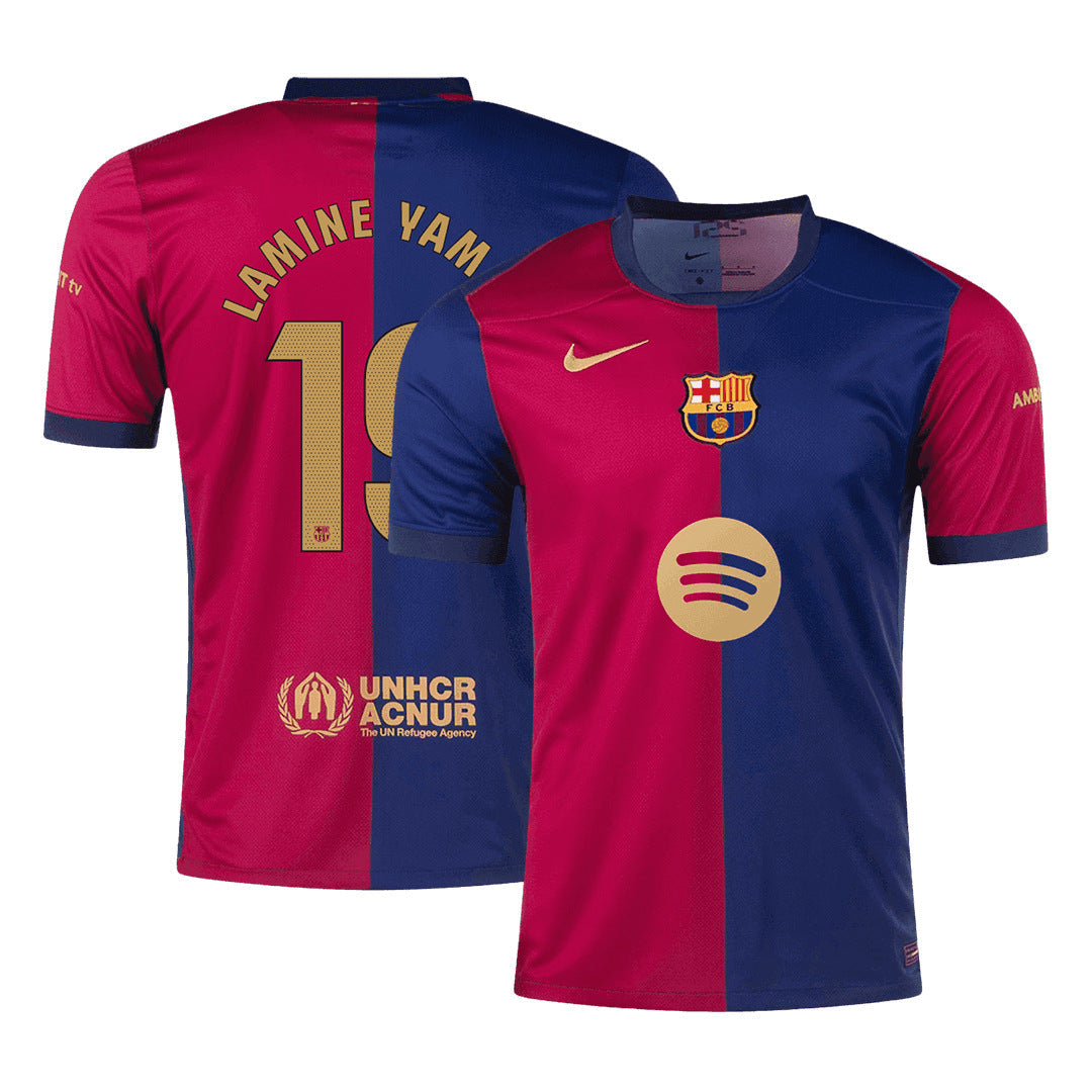 [Super kakovost] moška nogometna majica Barcelona LAMINE YAMAL #19 Home 2024/25 - logotip Spotify brez besedila