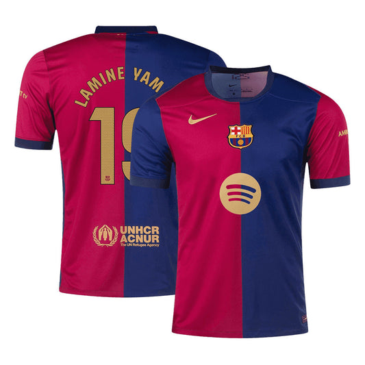 [Super kakovost] moška nogometna majica Barcelona LAMINE YAMAL #19 Home 2024/25 - logotip Spotify brez besedila