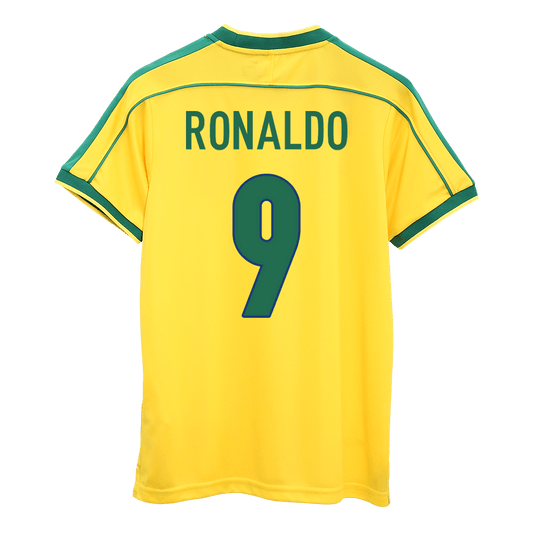 Ronaldo #9 Retro 1998 Brazilski Domači Nogometni Dres - Svetovno Prvenstvo