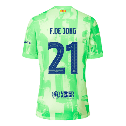 [Super kakovost] Barcelona F.DE JONG #21 Third Away Nogometni dres 2024/25 - UCL <Logotip Spotify brez besedila>