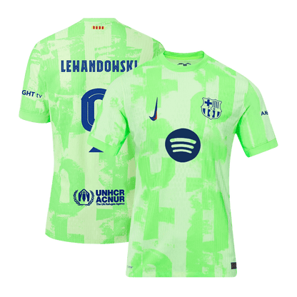 Verodostojni nogometni dres Lewandowski #9 Barcelona Third Away Soccer Jersey 2024/25- UCL （Logotip Spotify brez besedila）