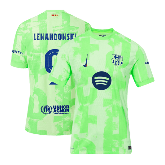 Verodostojni nogometni dres Lewandowski #9 Barcelona Third Away Soccer Jersey 2024/25- UCL （Logotip Spotify brez besedila）