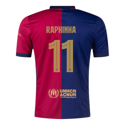 [Super kakovost] Barcelona RAPHINHA #11 moški domači nogometni dres 2024/25 UCL - logotip Spotify brez besedila