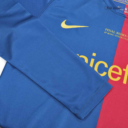 Retro 2008/09 Barcelona Home Nogometna majica z dolgimi rokavi - UCL Final