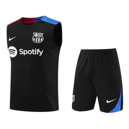 Komplet telovnikov za nogometno majico Barcelona pred tekmo (majica + kratke hlače) 2024/25