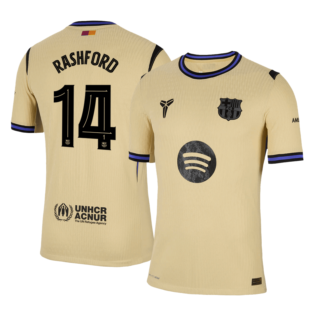 RASHFORD #14 Authentic Barcelona gostujoča nogometna majica 2025/26 rumena - UCL