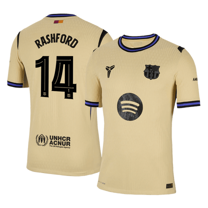 RASHFORD #14 Authentic Barcelona gostujoča nogometna majica 2025/26 rumena - UCL